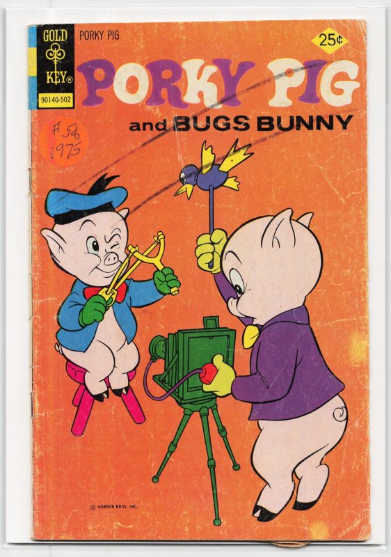 Porky Pig #58 (Gold Key, 1975), raw, ungraded comic book — front cover