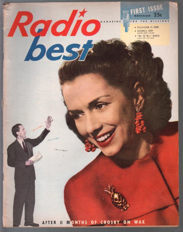 MAG: Radio Best 11/1947-1st Issue-MR D.A.-Bing Crosby-Kate Smith-Nick Carter-VG, raw comic book in VG condition — front cover