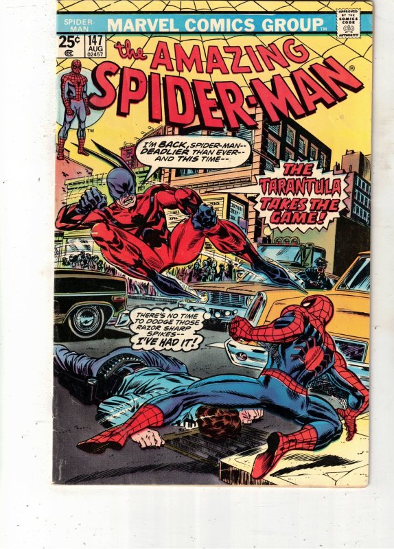 The Amazing Spider-Man #147 (Marvel Comics, 1975), comic book — front cover in its holder
