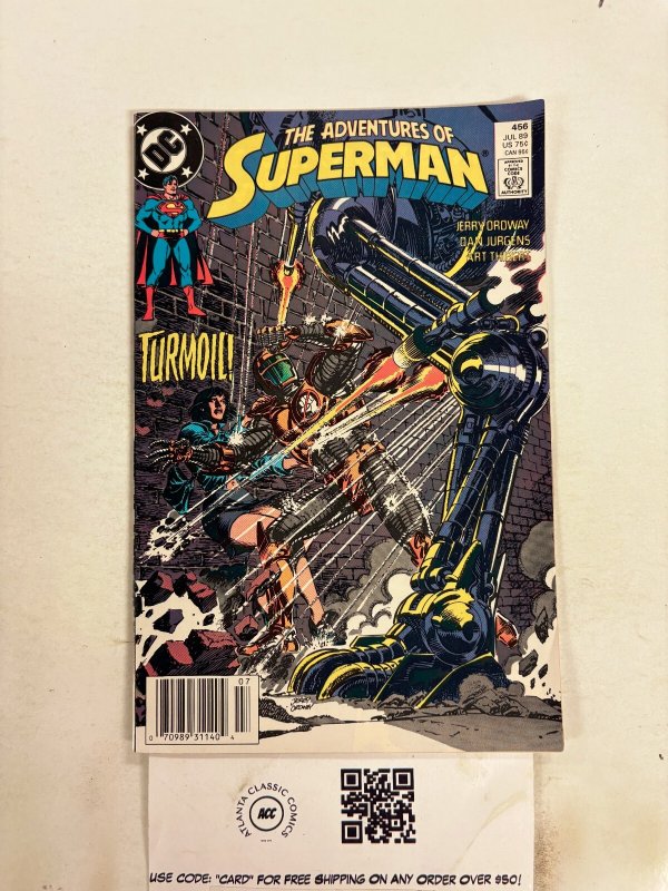 The Adventures of Superman #456 (DC Comics), raw comic book in NM condition — front cover