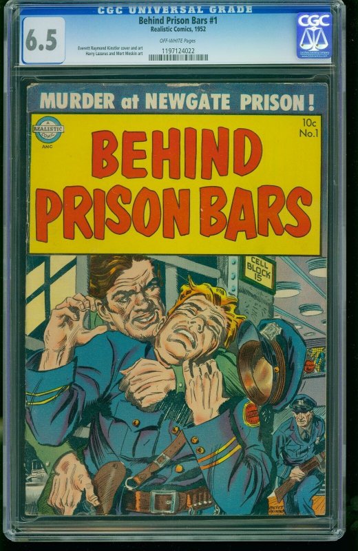 Behind Prison Bars #1, CGC 6.5 graded comic book, Universal Blue label — front cover in its holder