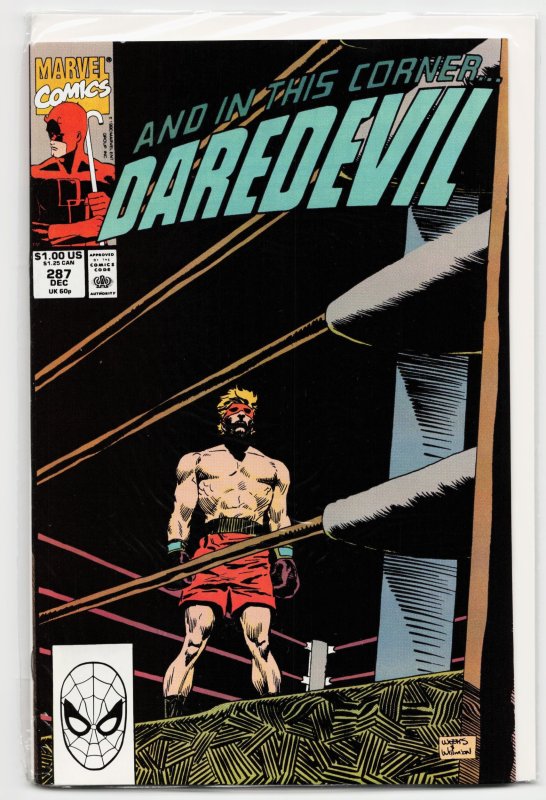 Daredevil #287 (Marvel Comics, 1990), raw, ungraded comic book — front cover