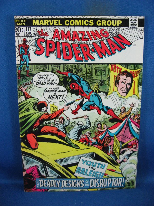 Amazing Spider-Man #117 (Marvel Comics, 1973), raw comic book in VF condition — front cover