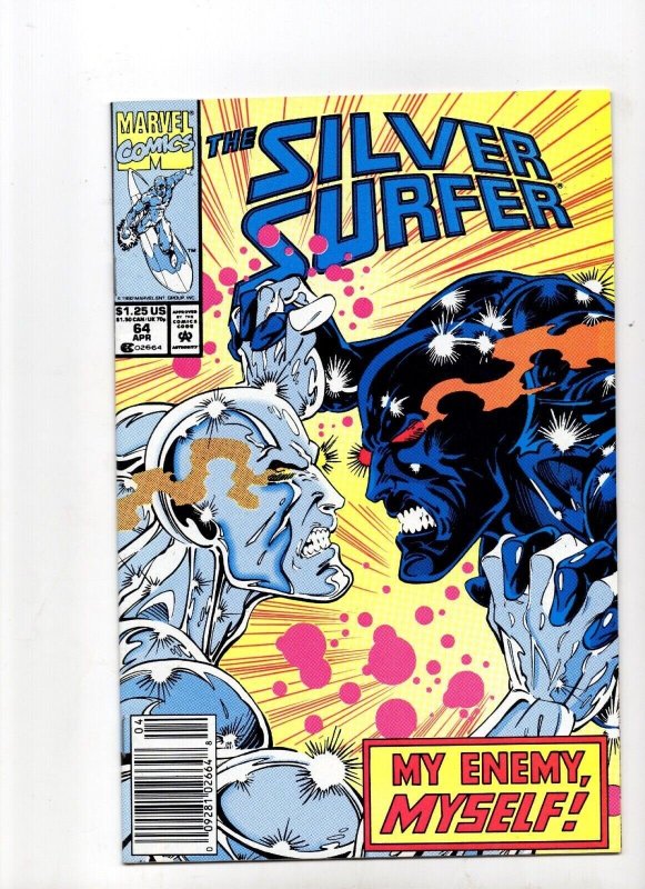 Silver Surfer #64 (Marvel Comics, 1992), raw comic book in FN/VF 7.0 condition — front cover
