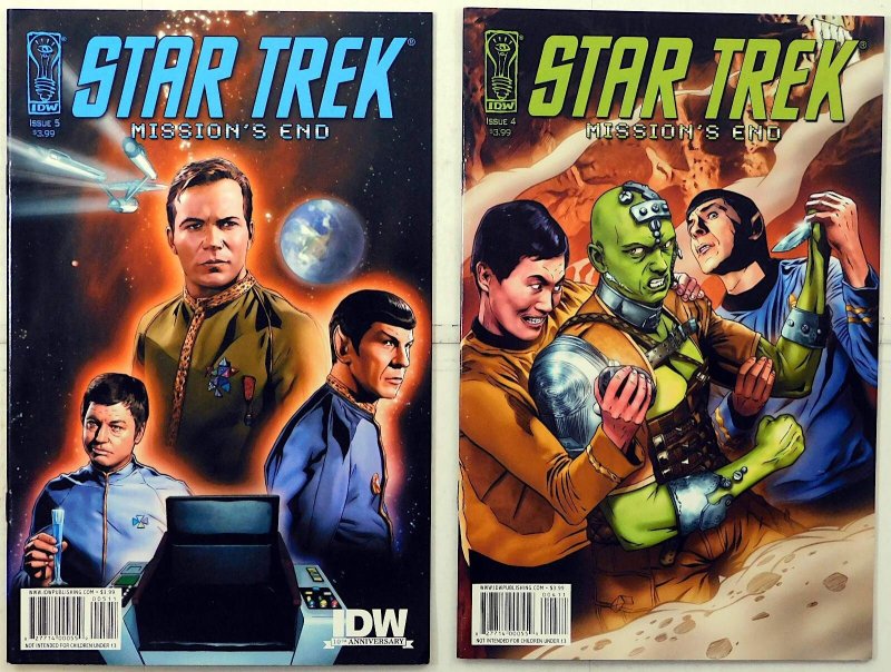 Star Trek Mission's End Lot of 2 #4, 5 (2009) IDW Publishing 1st Print Comics (IDW Publishing, 2009), raw, ungraded comic book — front cover