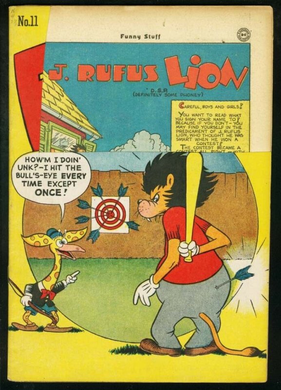 Funny Stuff #11 (DC Comics, 1946), raw comic book in FR condition — front cover