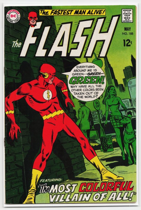 The Flash #188 (DC Comics, 1969), raw, ungraded comic book — front cover