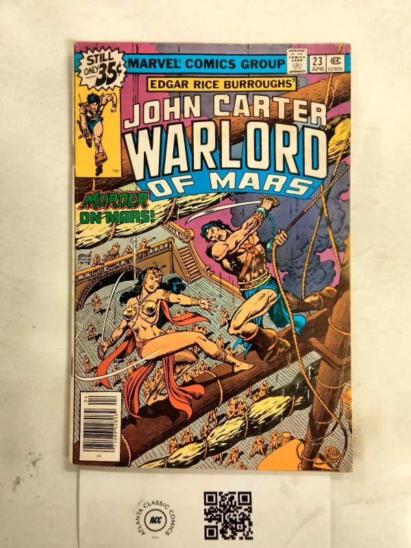 John Carter Warlord of Mars #23 (Marvel Comics), raw comic book in VF condition — front cover