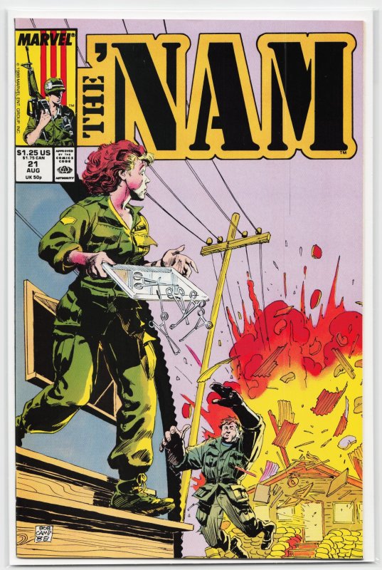The 'Nam #21 (Marvel Comics, 1988), raw, ungraded comic book — front cover