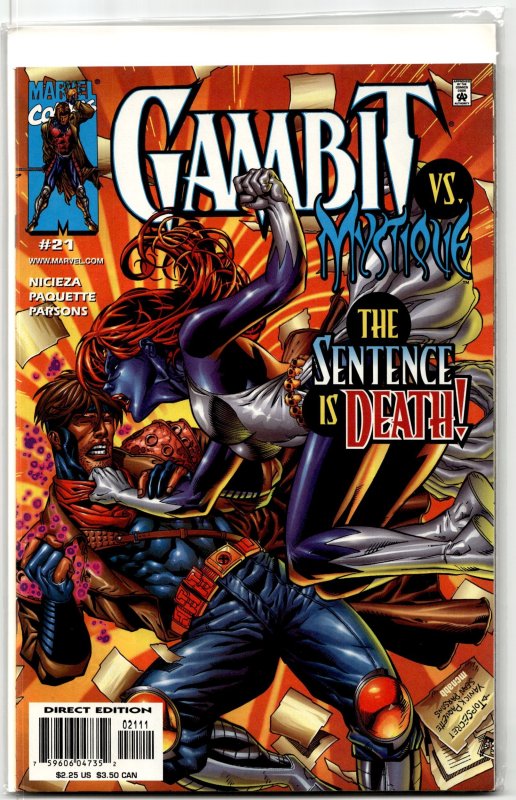 Gambit #21 (Marvel Comics, 2000), raw, ungraded comic book — front cover