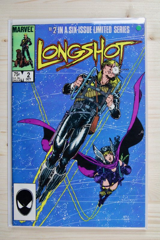 Longshot #2 (Marvel Comics, 1985), raw comic book in VF/NM 9.0 condition — front cover
