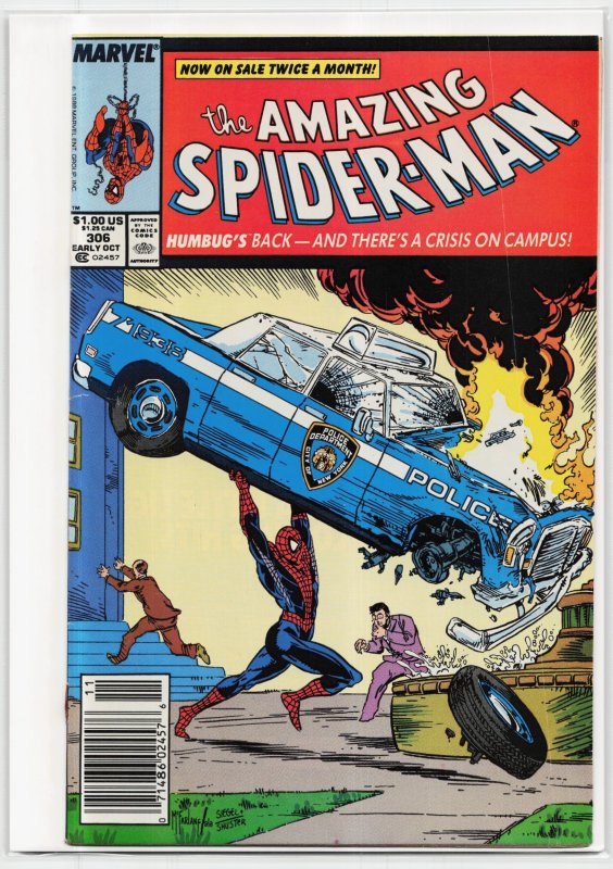 The Amazing Spider-Man #306 (Marvel Comics, 1988), raw, ungraded comic book — front cover