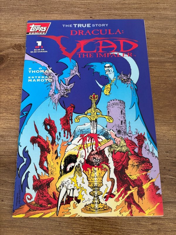 Lot of 3 Dracula Vlad the Impaler # 1 2 3 Topps Comic Books Vf-Nm 3 J321, raw comic book in NM condition — front cover