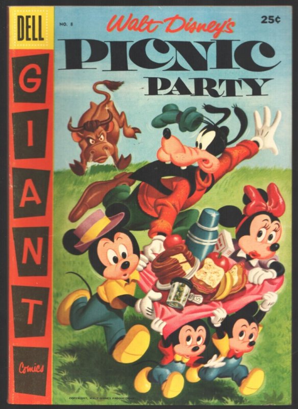 Walt Disney's Picnic Party #8 (1957), raw, ungraded comic book — front cover