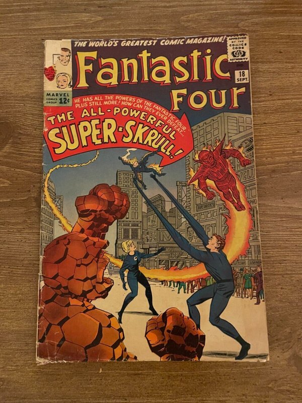 Fantastic Four #18 (Marvel Comics, 1963), raw comic book in VG- condition — front cover