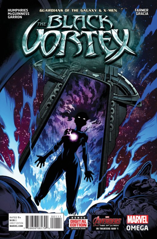 Guardians of the Galaxy & X-Men: the Black Vortex Omega #1 (2015), raw comic book in VF/NM condition — front cover