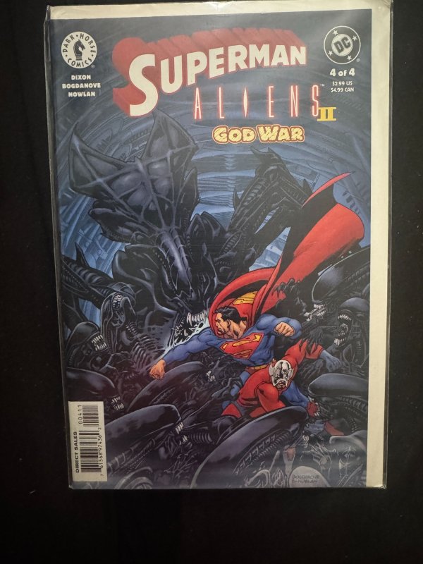 Superman Aliens 2: God War #4 (2002), raw, ungraded comic book — front cover