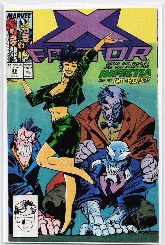 X-Factor #29 (Marvel Comics, 1988), raw, ungraded comic book — front cover