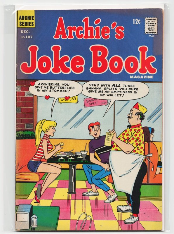 Archie's Joke Book Magazine #107 (Archie Comics, 1966), raw, ungraded comic book — front cover