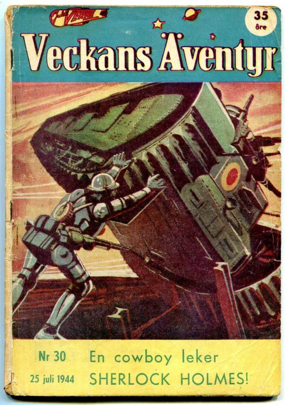 Veckans Aventyr #30 (1944), raw comic book in VG condition — front cover