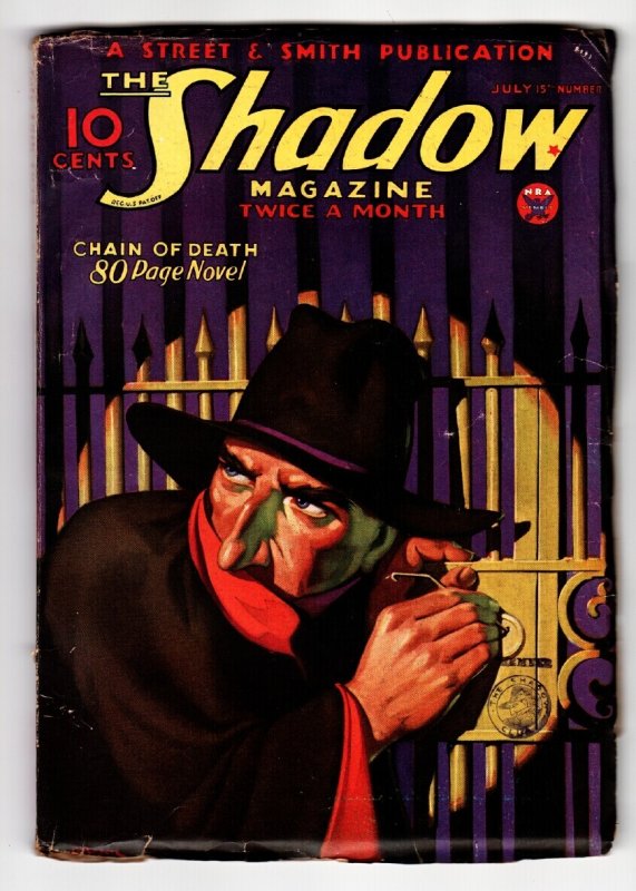 Pulp: Shadow 1934 July 15 Street AND Smith-Rare Pulp FN (1934), raw comic book in FN condition — front cover