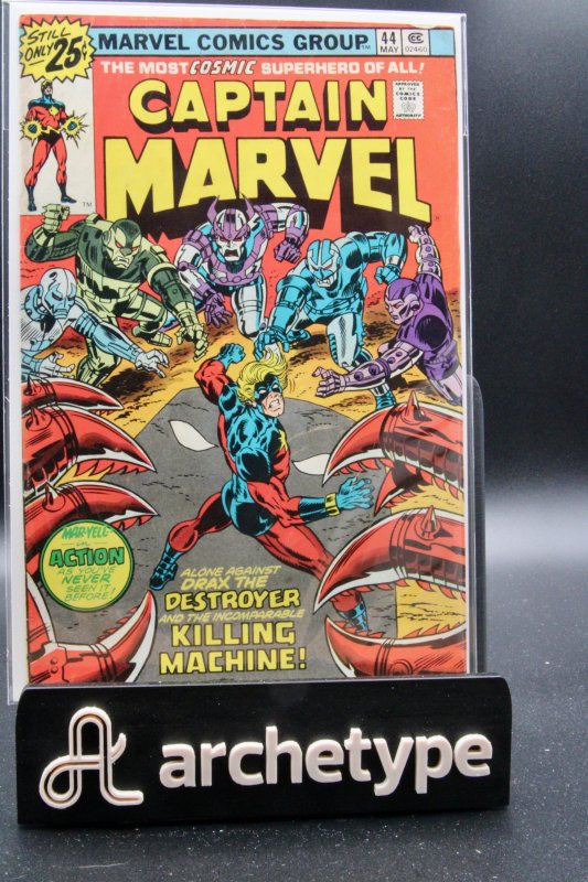 Captain Marvel #44 (Marvel Comics, 1976), raw, ungraded comic book — front cover