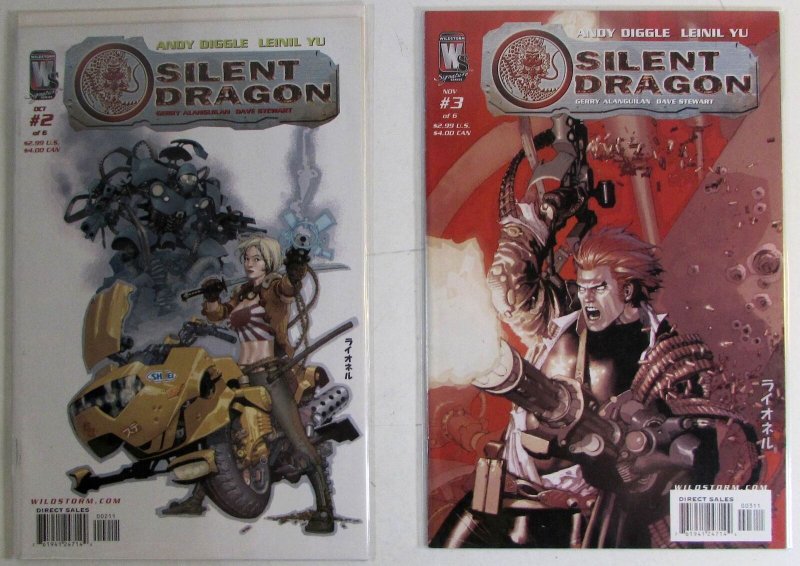 2005 Silent Dragon Lot of 2 #2, 3 WildStorm NM 1st Print Comic Books (2005), raw comic book in NM condition — front cover