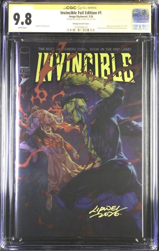 Invincible #1 (Image Comics, 2021), CGC 9.8 graded comic book, Signature Series label — front cover in its holder
