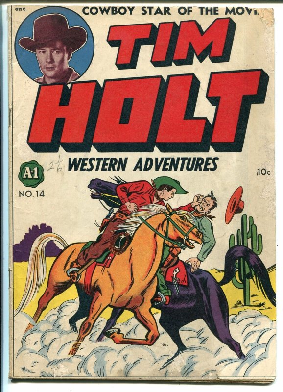 Tim Holt Western Adventures #1 (1948), raw comic book in VG condition — front cover