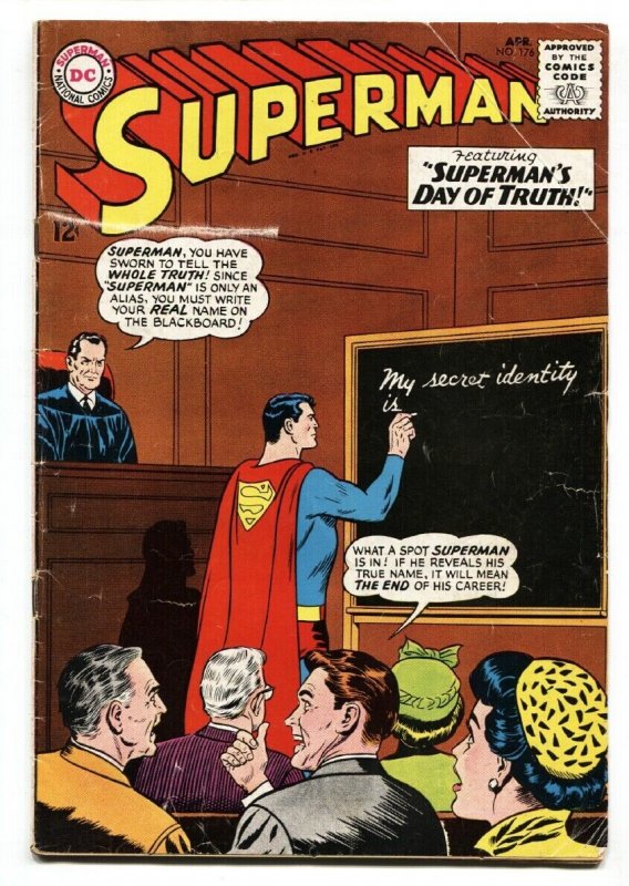 Superman #176 (DC Comics), raw comic book in VG condition — front cover