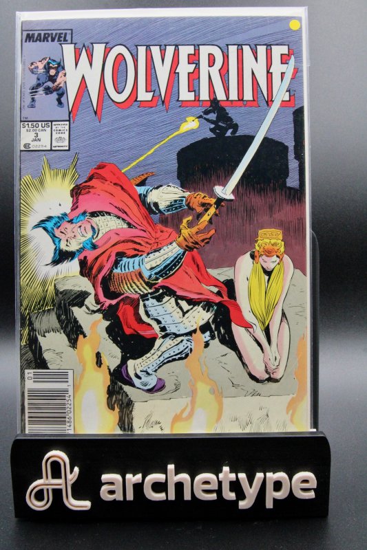 Wolverine #3 (Marvel Comics, 1989), raw comic book in NM- 9.2 condition — front cover