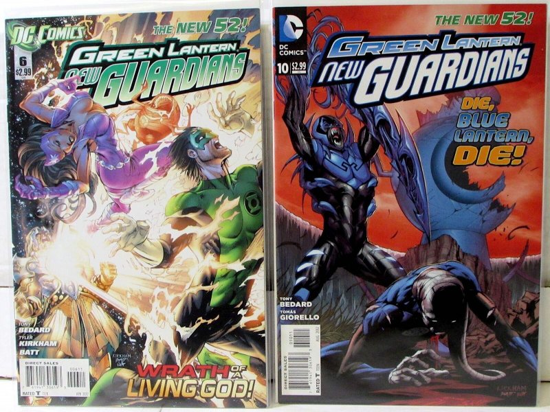Green Lantern New Guardians Lot of 2 #6, 10 (2012) DC Comics 9.4 NM Comic Books (DC Comics, 2012), raw comic book in NM 9.4 condition — front cover