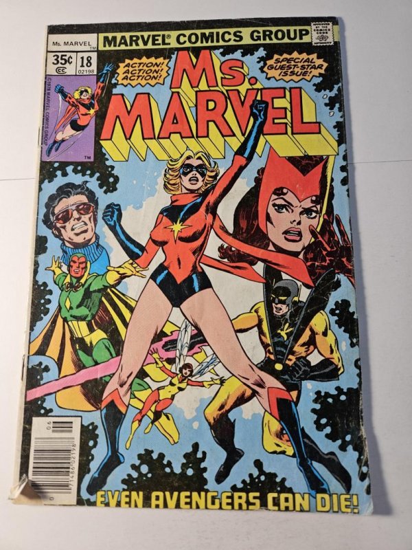Ms. Marvel #18 (Marvel Comics, 1978), raw comic book in VG condition — front cover