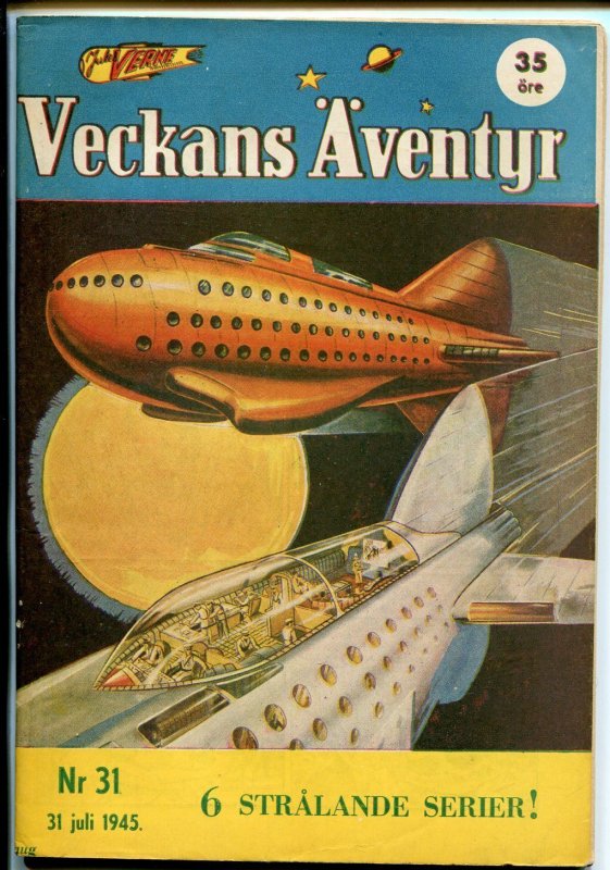 Jules Verne Veckans Aventyr Vol.6 #31 (1945), raw comic book in VF condition — front cover
