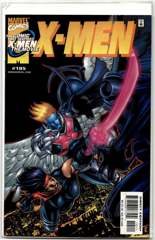 X-Men #105 (Marvel Comics, 2000), raw, ungraded comic book — front cover