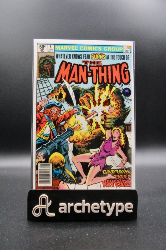 Man-Thing #8 (Marvel Comics, 1981), raw comic book in VF 8.0 condition — front cover