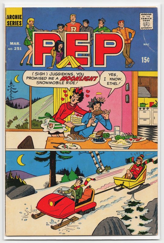 Pep Comics #251 (1971), raw, ungraded comic book — front cover