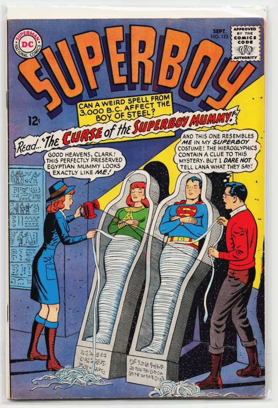 Superboy #123 (DC Comics, 1965), raw, ungraded comic book — front cover