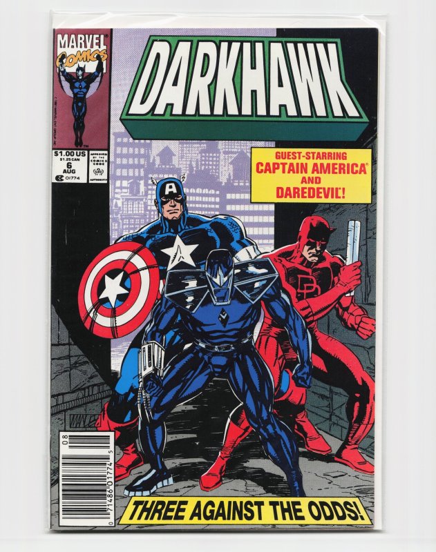 Darkhawk #6 (Marvel Comics, 1991), raw, ungraded comic book — front cover