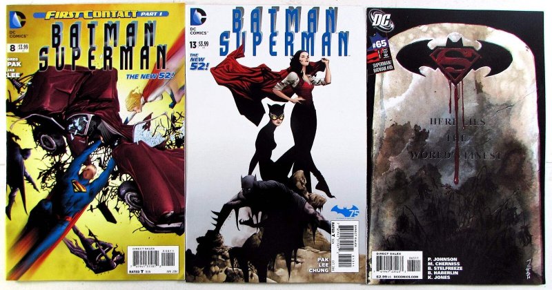 Batman / Superman Lot of 3 #8, 13, /Batman 65 (2014) DC Comics 1st Print (DC Comics, 2014), raw, ungraded comic book — front cover