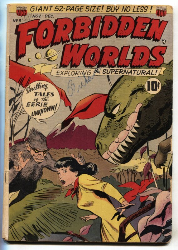 Forbidden Worlds #3 (American Comics Group), raw, ungraded comic book — front cover