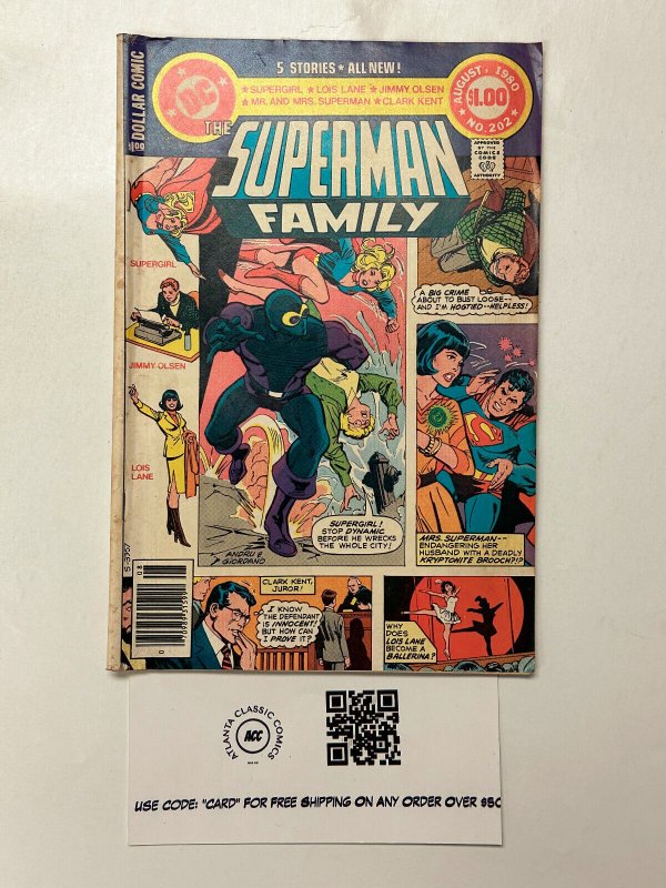 Superman Family #202 (DC Comics, 1980), raw comic book in FN condition — front cover