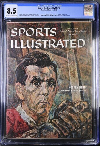 Sports Illustrated Mar #21 (1960), CGC 8.5 graded comic book, Universal Blue label — front cover in its holder