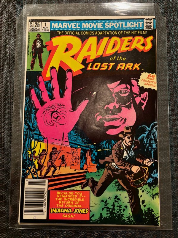 Marvel Movie Spotlight - Raiders of the Lost Ark Newsstand Edition (1982) (Marvel Comics, 1982), raw, ungraded comic book — front cover
