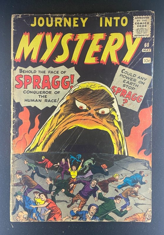 Journey into Mystery #68 (Marvel Comics, 1952), raw comic book in GD+ 2.5 condition — front cover
