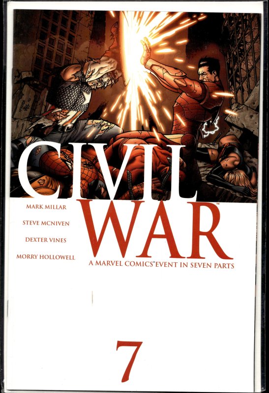 Civil War #7 (Marvel Comics, 2007), raw, ungraded comic book — front cover
