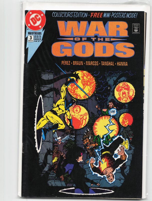 War of the Gods #3 (DC Comics, 1991), raw, ungraded comic book — front cover