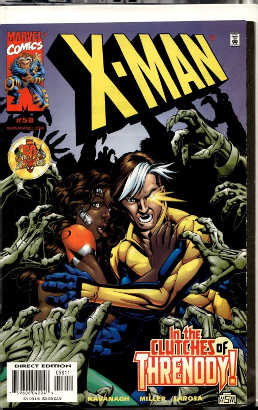 X-Man #58 (1999), raw, ungraded comic book — front cover