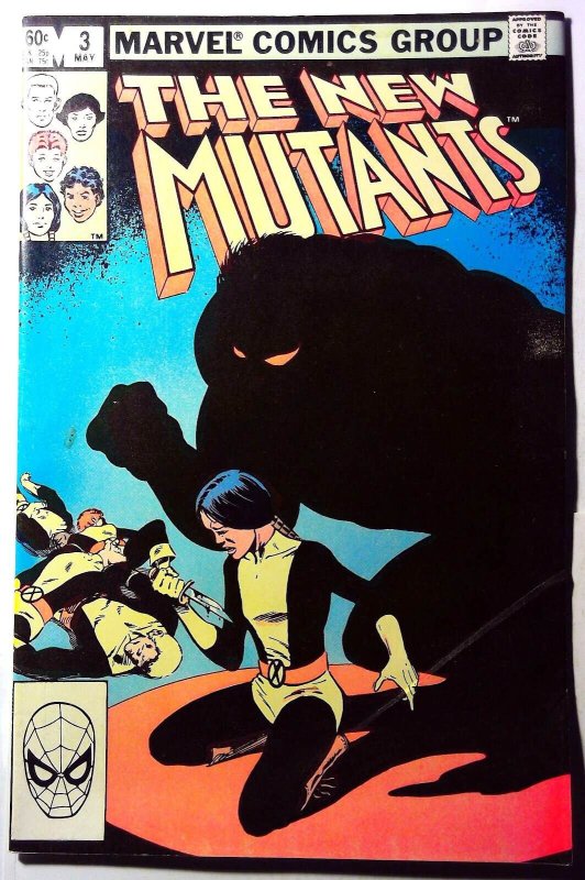 The New Mutants #3 (Marvel Comics, 1983), raw, ungraded comic book — front cover