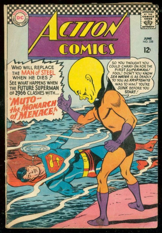 Action Comics #338 (DC Comics, 1966), raw comic book in VG condition — front cover